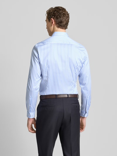 Jake*s Super slim fit zakelijk overhemd van katoen met haaikraag Bleu - 5