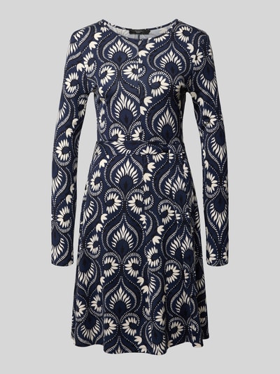 Produktfoto, Tailliertes Freizeitkleid aus Viskose-Mix Modell 'SAVANA' von Weekend Max Mara, wzór na całej powierzchni, długość midi, okrągły dekolt, wiązany pasek, długi rękaw, prosty dół, dżersej, mieszanka wiskozy