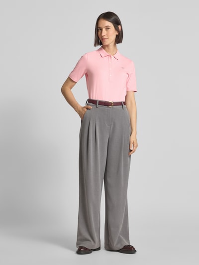 Gant Poloshirt met labelstitching Felroze - 1