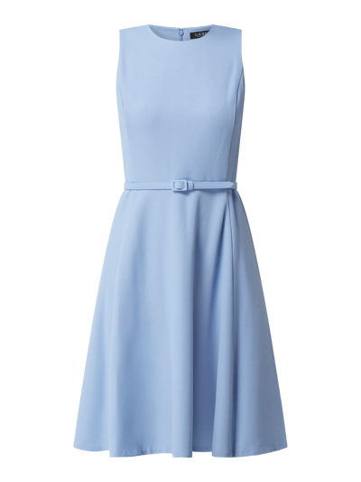 Lauren Ralph Lauren Midikleid mit Taillengürtel Modell 'Charley' Hellblau 2