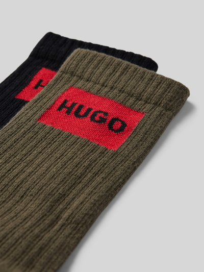 HUGO Socken mit Label-Stitching im 2er-Pack Oliv 2