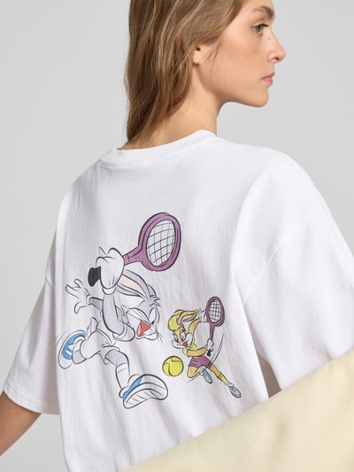 Review Oversized T-shirt met motiefprint Wit - 3