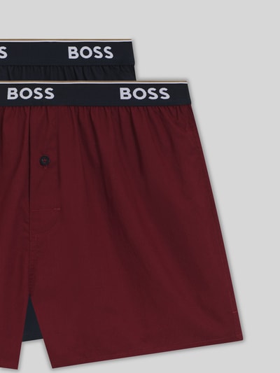 BOSS Bokserki o kroju regular fit z czystej bawełny w zestawie 2 szt. Ciemnoczerwony 6