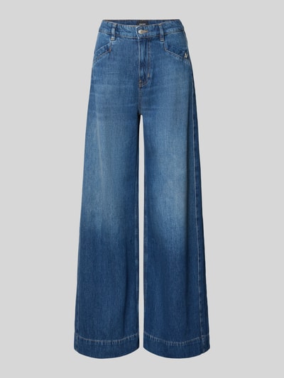 Produktfoto, Wide Leg Jeans mit Label-Detail Modell 'Eila' von JOOP! in Blau, Reine Baumwolle, Eingrifftaschen, Bundweite 38 cm, Innenbeinlänge 80 cm