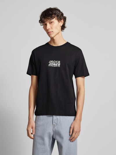 Jack & Jones T-Shirt mit Label-Print Modell 'TARMAC' Black 4