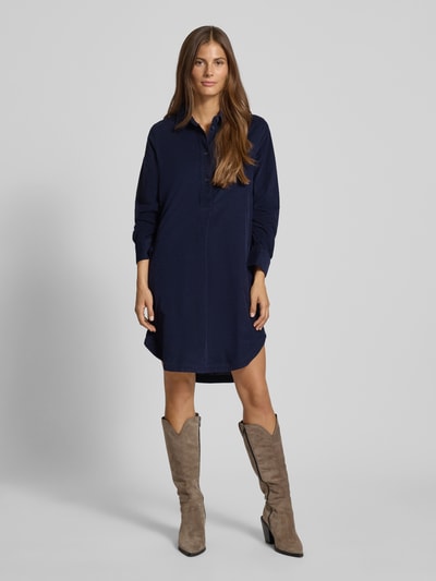 s.Oliver RED LABEL Relaxed Fit Cordkleid aus Baumwoll-Viskose-Mix Marine 1