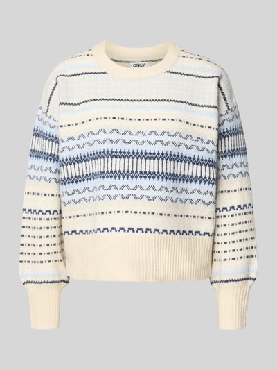 ONLY Regular Fit Strickpullover mit überschnittenen Schultern Modell 'ARIANNE' Hellblau 2