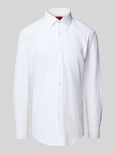 HUGO Slim Fit Business-Hemd mit Knopfleiste Modell 'Kenno' Weiss 2