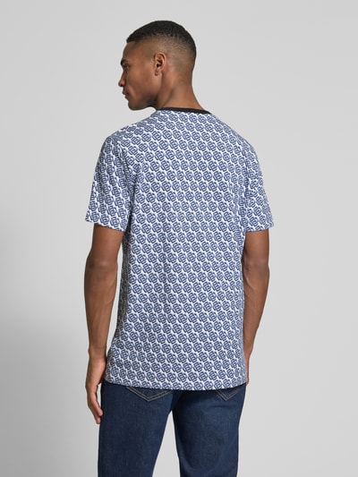 Christian Berg Men T-Shirt mit geripptem Rundhalsausschnitt Jeansblau 5