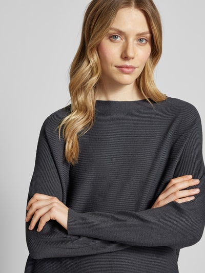 Fransa Gebreide pullover met ronde hals, model 'lala' Antraciet - 3