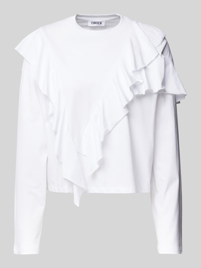 EDITED Shirt met lange mouwen en volants, model 'Oda' Wit - 2