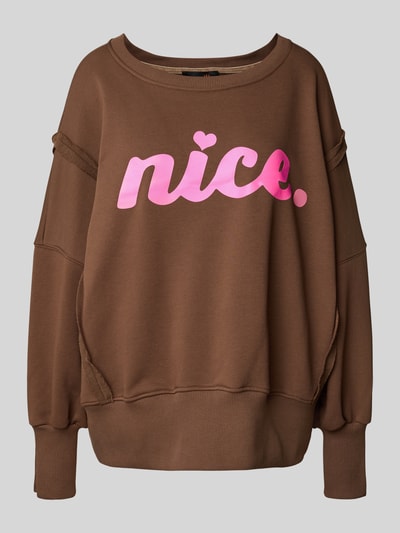 miss goodlife Sweatshirt met statementprint en ronde hals Chocoladebruin - 2