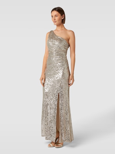 Jake*s Cocktail Abendkleid mit One-Shoulder-Träger Sand Melange 1