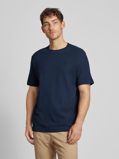 Tom Tailor Regular fit T-shirt met logo-applicatie Marineblauw - 4