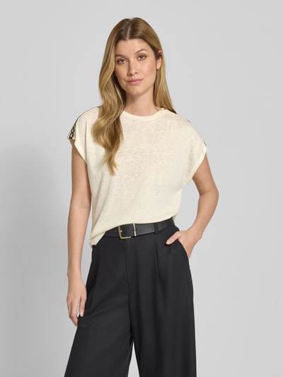 Zero T-shirt z okrągłym dekoltem Beżowy 4