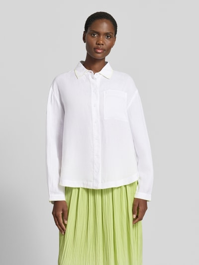 Marc Cain Bluse aus Ramie mit Brusttasche Weiss 4