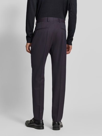 Strellson Spodnie do garnituru o kroju regular fit z dodatkiem wełny model ‘MARUY’ Śliwkowy 5