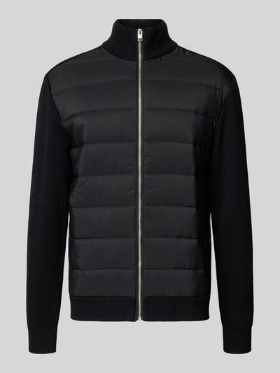 JACK & JONES Strickjacke mit Steppnähten und Stehkragen BLACK 2