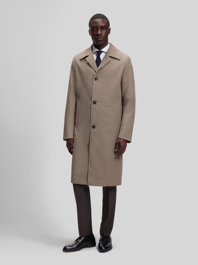 BOSS Slim fit lange jas van wol Beige - 4