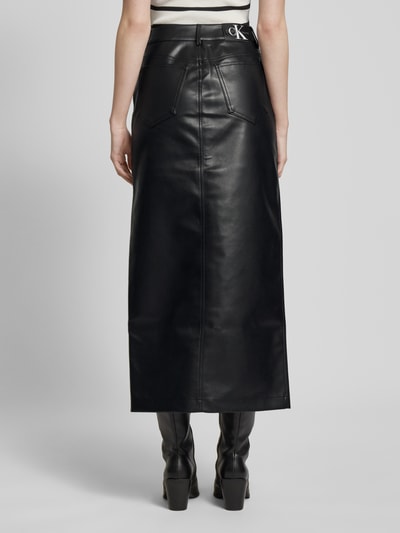 Calvin Klein Jeans Leren rok in 5-pocketmodel Zwart - 5