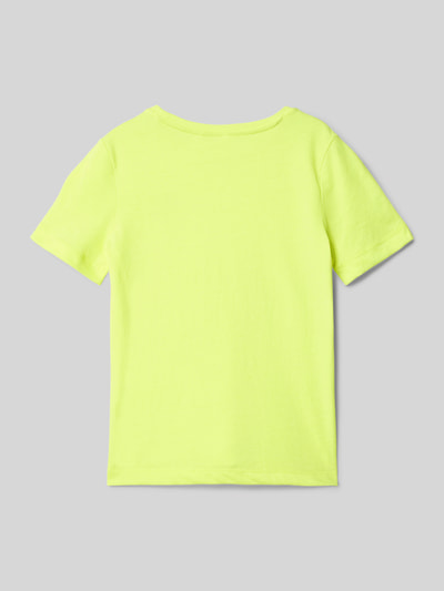 s.Oliver RED LABEL Regular Fit T-Shirt mit Baumwoll-Anteil und Dino-Print Neon Gelb 3