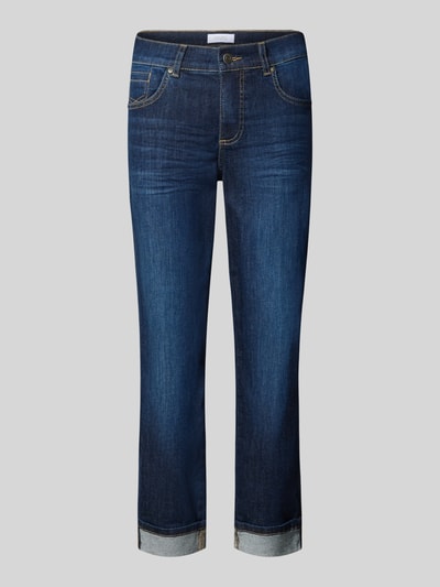 Produktfoto, dunkelblaue Straight Fit Jeans aus Baumwoll-Mix Modell 'DARLEEN' von ANGELS, Damen Straight Fit Jeans, glatte Struktur