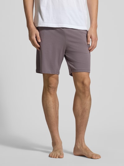 BOSS Regular Fit Sweatshorts aus Baumwoll-Mix Modell 'MIix&Match' Taupe 4