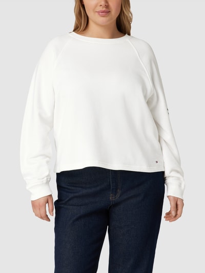 Tommy Hilfiger Curve PLUS SIZE Sweatshirt mit Label-Details Ecru 4