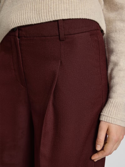 Lanius Spodnie materiałowe z wpuszczanymi kieszeniami w stylu francuskim Bordowy 3