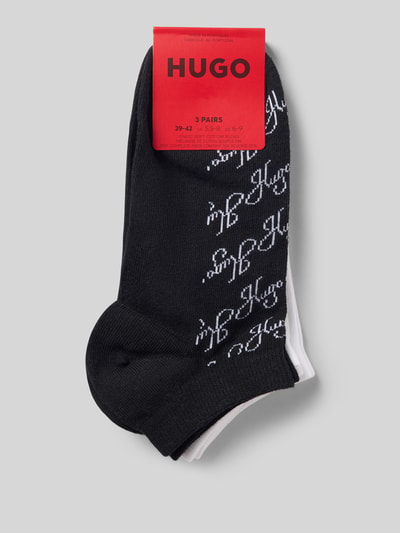 Produktfoto, Sneaker Socken aus Baumwoll-Mix im 3er-Pack von HUGO in Schwarz und Weiß, glatte Textur, für Damen Sneaker von HUGO.