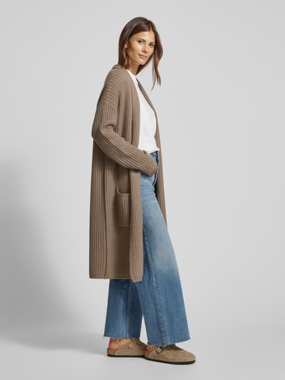 Herzensangelegenheit Longcardigan mit Kaschmir-Anteil und offener Front Taupe 1