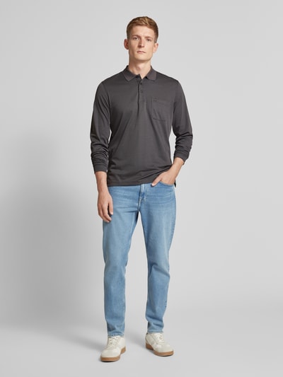 RAGMAN Regular fit poloshirt met borstzak Antraciet - 1