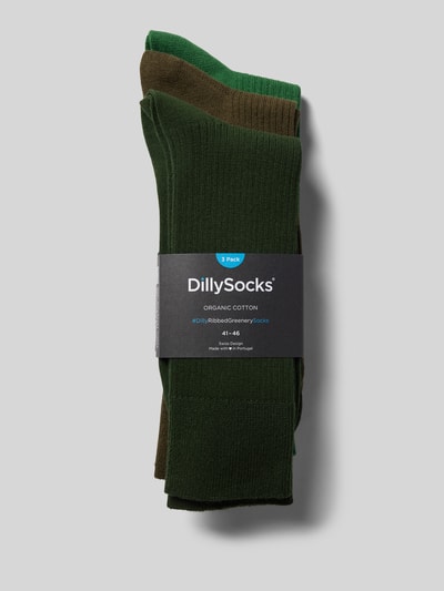 Dilly Socken mit Strukturmuster im 3er-Pack Gruen 3