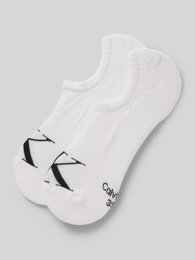 Calvin Klein Jeans Sneakersokken met logostitching in een set van 2 stuks Wit - 1