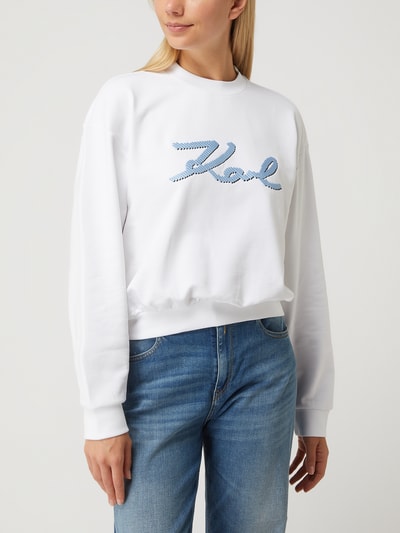 Karl Lagerfeld Sweatshirt van biologisch katoen Offwhite - 4