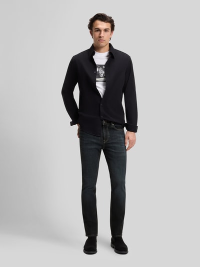 BOSS Orange Slim Fit Jeans aus Baumwoll-Mix im 5-Pocket-Design Dunkelblau 1