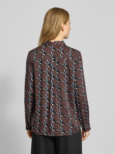 Milano Italy Bluzka koszulowa z wiskozy z kołnierzykiem typu kent Czekoladowy 5