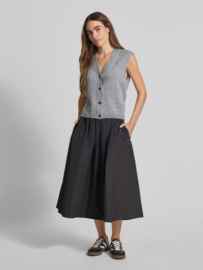 Marc O'Polo Regular fit mouwloos vest van scheerwolmix Middengrijs - 1