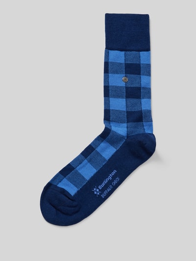 Burlington Socken mit Label-Detail Modell 'Buffalo' Blau 1