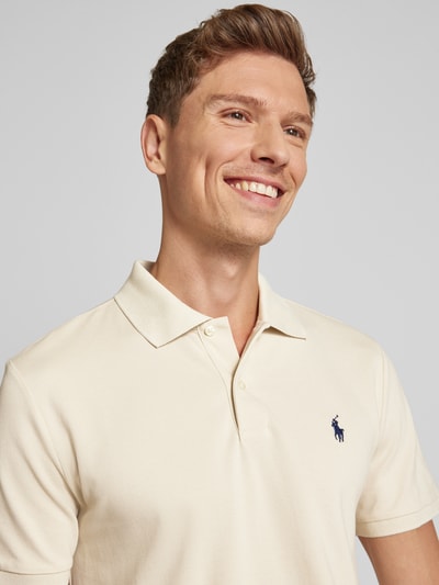 Polo Ralph Lauren Tailored fit poloshirt met logostitching Zand - 3