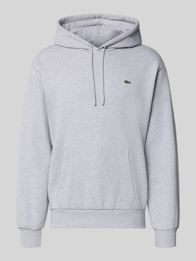 Produktfoto, jasnoszara bluza z kapturem Relaxed Fit Hoodie aus Baumwoll-Mix von Lacoste z miękką teksturą, bluza męska