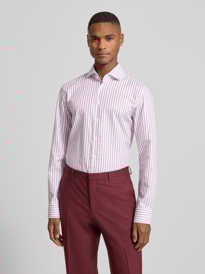 SEIDENSTICKER Slim fit zakelijk overhemd van katoen met kentkraag Fuchsia - 4