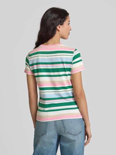 Tom Tailor Denim Boxy Fit T-Shirt mit Streifenmuster Offwhite 5