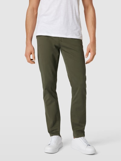 Casual Friday Slim Fit Hose mit französischen Eingrifftaschen Oliv 4