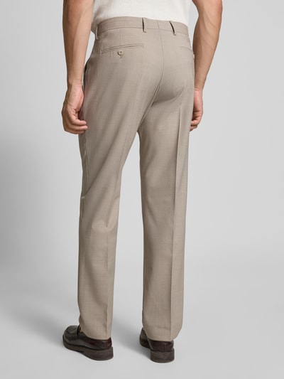 Christian Berg Men Anzughose aus Woll-Mix mit Bügelfalten und Gesäßtaschen Beige 5