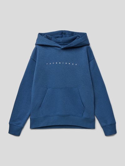 Jack & Jones Hoodie mit Label-Print Modell 'STAR' Blau 1