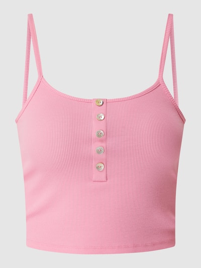 Only Crop Top mit Rippenstruktur Modell 'Nessa' Pink 2