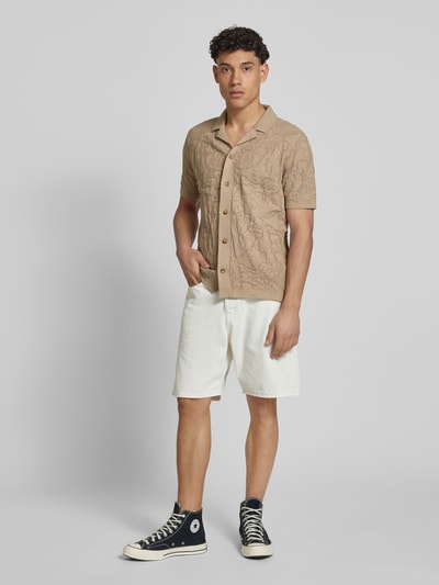 Only & Sons Koszula casualowa z kołnierzem z połami model ‘DAN’ Beżowy 1