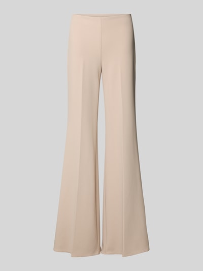 Produktfoto, Stoffhose mit Bügelfalte und Reißverschluss von Rinascimento in Beige, Flared Fit, glatte Oberfläche, Material-Mix mit Stretch-Anteil