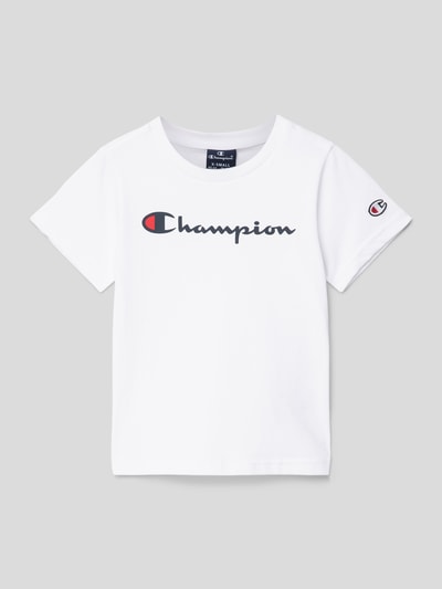 CHAMPION T-Shirt mit Label-Print Weiss 1